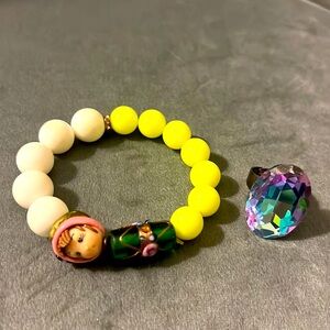 FUN TIME ! Bracelet and mystique syntactic topaz ring